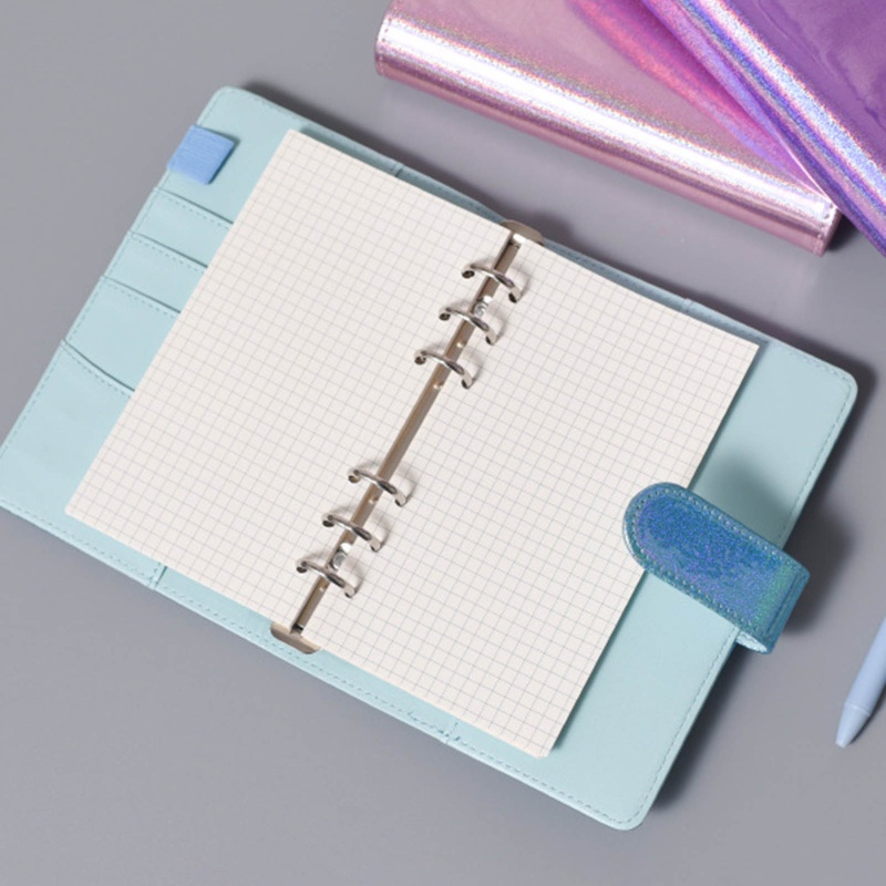 Seng Túi Đựng Kế Hoạch Cá Nhân Hình Chiếc Lá Lấp Lánh Dễ Thương Có Khóa Cài Nam Châm