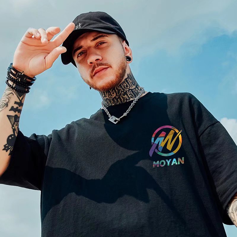 Áo Thun Tay Ngắn Dáng Rộng In Chữ Phong Cách Hip Hop Hàn Quốc Thời Trang Mùa Hè Cho Nam Giới [M-8XL]