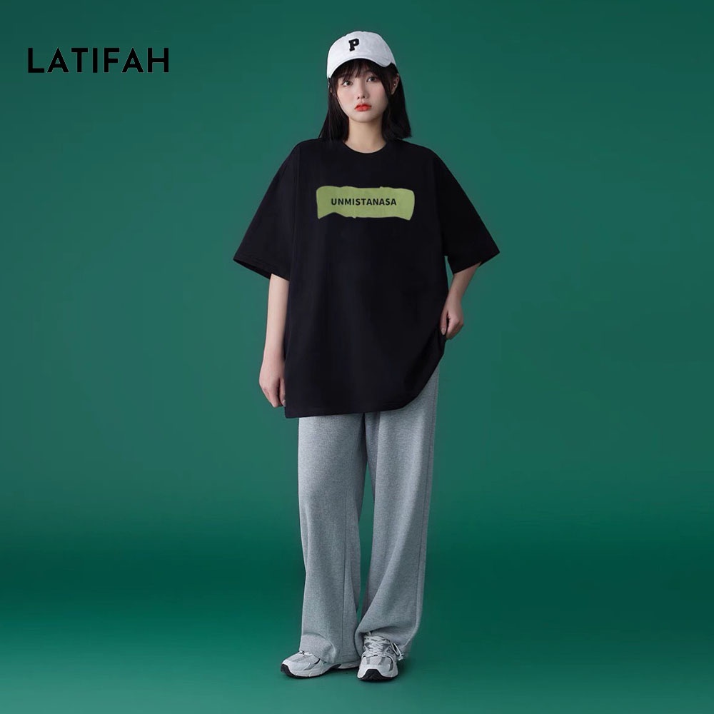 Áo thun unisex tay lỡ Latifah form rộng in chữ UNMISTANASA AT09 chất vãi dày dặn co giãn 2 chiều