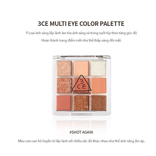 Màu Mắt 9 Ô 3CE Multi Eye Color Pallete #Shot Again