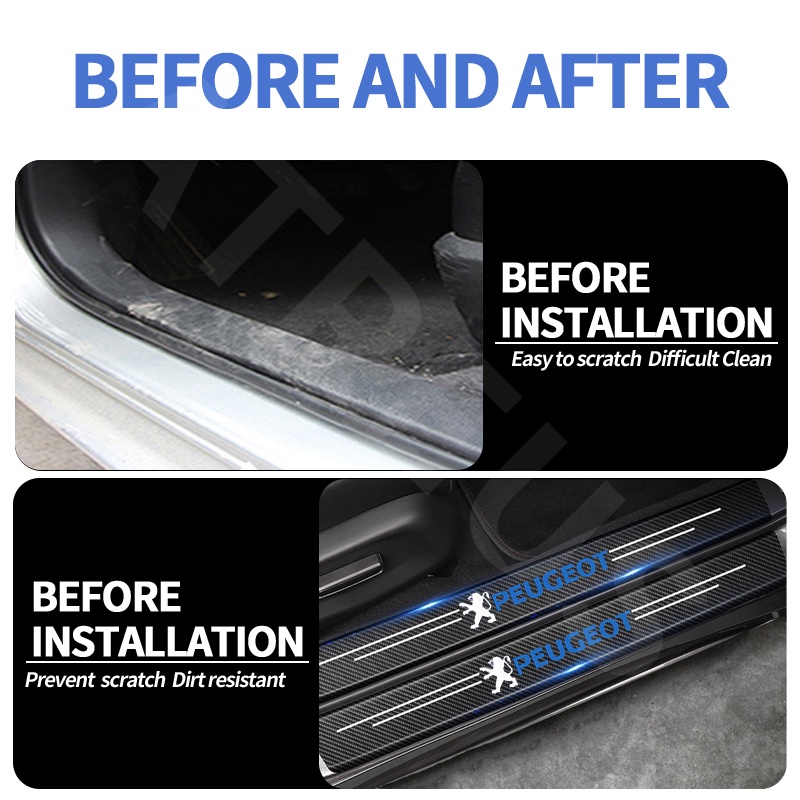 Bộ 9 Miếng Dán Cửa Xe Hơi Chống Trầy Chống Trượt Cho Peugeot 307 308 2008 3008 508 206 208 207 408 5008 406