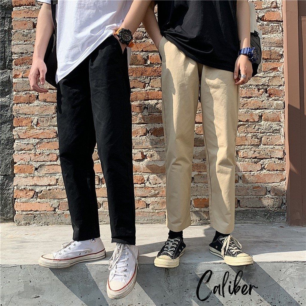 Quần Baggy Kaki Nam CALIBER hàn quốc Ống Suông Unisex - Kiểu quần nam kaki  CQD05