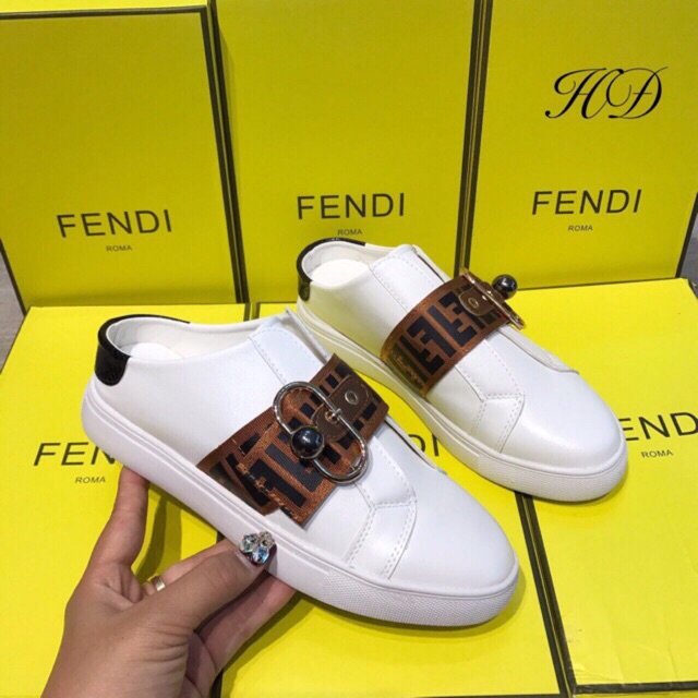 Giày đạp gót FENDI da fullbox kèm ảnh thật giày giẫm gót