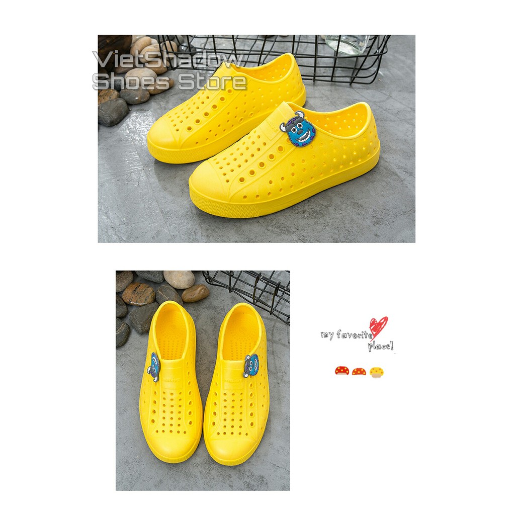 [Tặng 04 stickers] Giày nhựa WNC NATlVE trẻ em - Chất liệu nhựa EVA mềm, không thấm nước - Màu vàng
