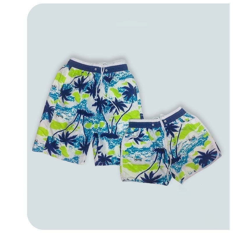 Quần đi biển cây dừa, cặp đôi nam nữ hội nhóm Quần short đùi gia đình đi biển ,Lamo store