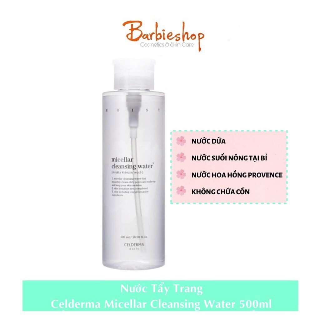 Nước Tẩy Trang Celderma Micellar Cleansing Water Hàn Quốc 500ml