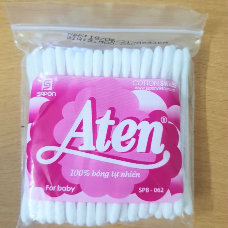 Tăm bông Aten an toàn cho bé que nhỏ 80que/1gói