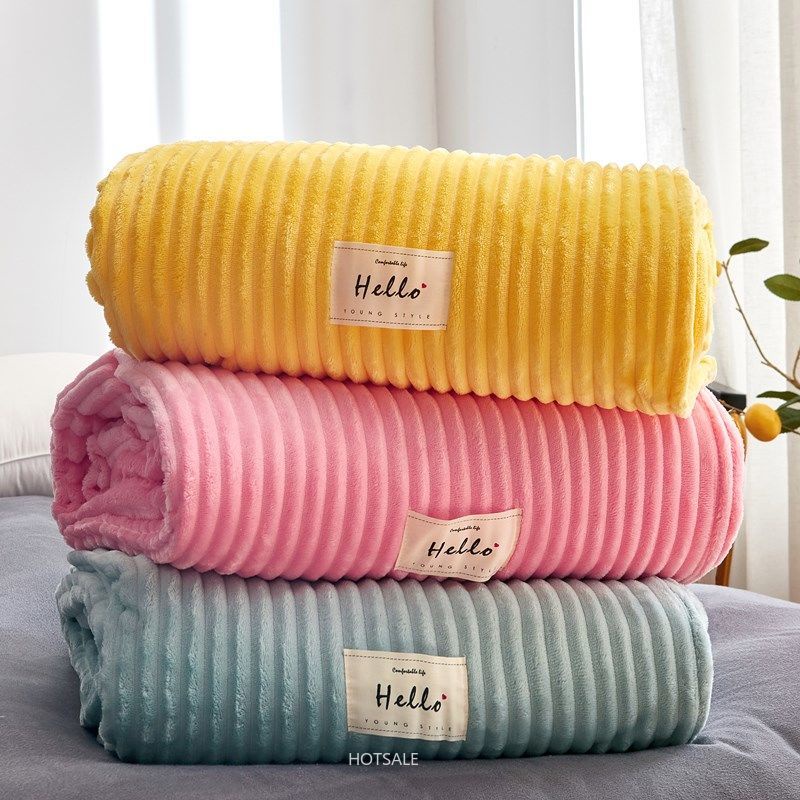 Chăn cotton phối lông cừu san hô mềm mại giữ ấm mùa đông