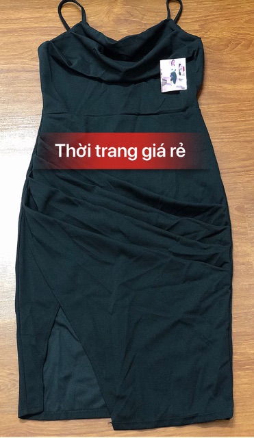 🎀ĐẦM DỰ TIỆC BODY ÔM HAI DÂY CỔ ĐỔ XẺ ĐÙI GIÁ RẺ