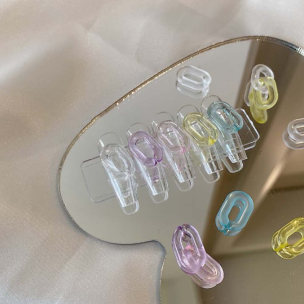 [Hàng mới về] Túi phụ kiện hình vòng khoá/nơ/trái tim 3D trong suốt màu kẹo ngọt trang trí móng nghệ thuật