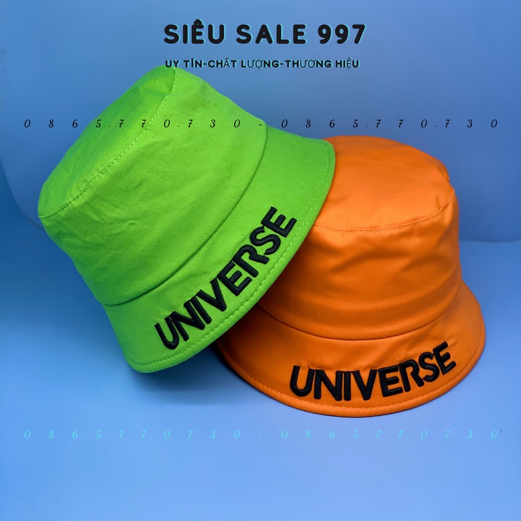 MŨ BUCKET UNIVERS THÊU CHỮ NGANG VÀNH CAO CẤP THỜI TRANG NAM VÀ NỮ
