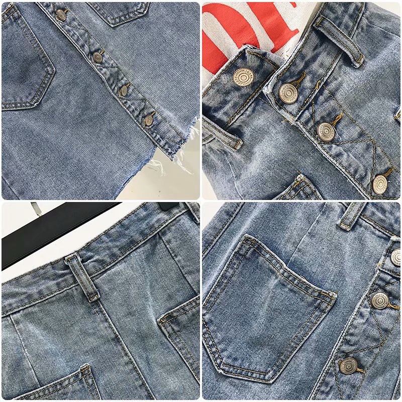 Chân Váy Ngắn Dáng Chữ A Lưng Cao Chất Liệu Cotton Phong Cách Hàn Quốc Thời Trang Cho Nữ