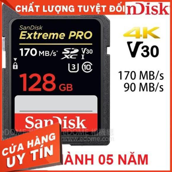 Thẻ Nhớ Máy Ảnh SDXC SanDisk Extreme Pro U3 V30 128GB 170Mb/s - Tốc độ siêu cao