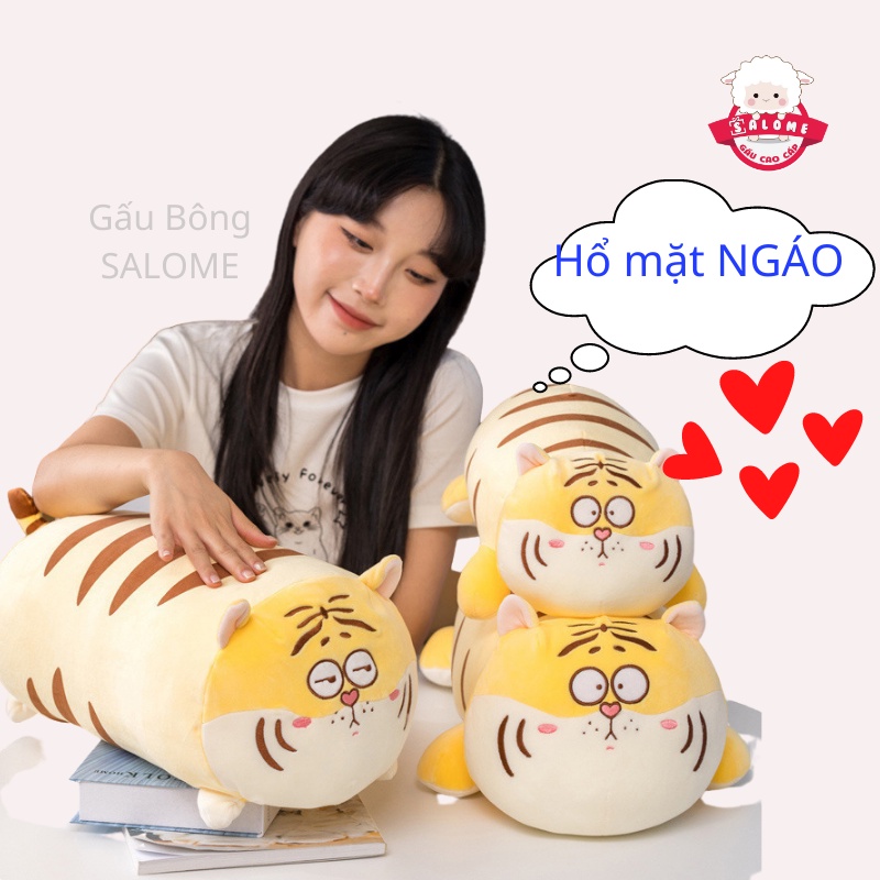 Gấu Bông Hình Con Hổ Mặt Ngáo SALOME,Thú Nhồi Bông Hình Con Cọp Cute