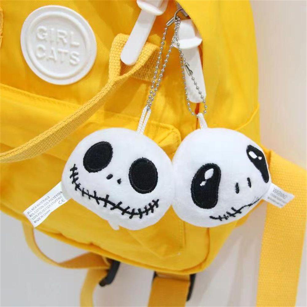 Móc Khóa Nhồi Bông Hình Đầu Lâu Hoạt Hình Phong Cách Halloween