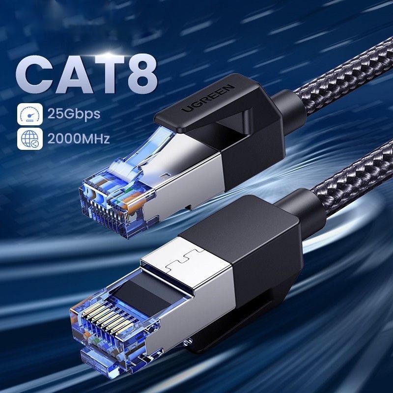 Cáp mạng Cat8 đúc sẵn bọc dù dài 1-5M chính hãng UGREEN NW153 - Hàng phân phối chính hãng - Bảo hành 18 tháng