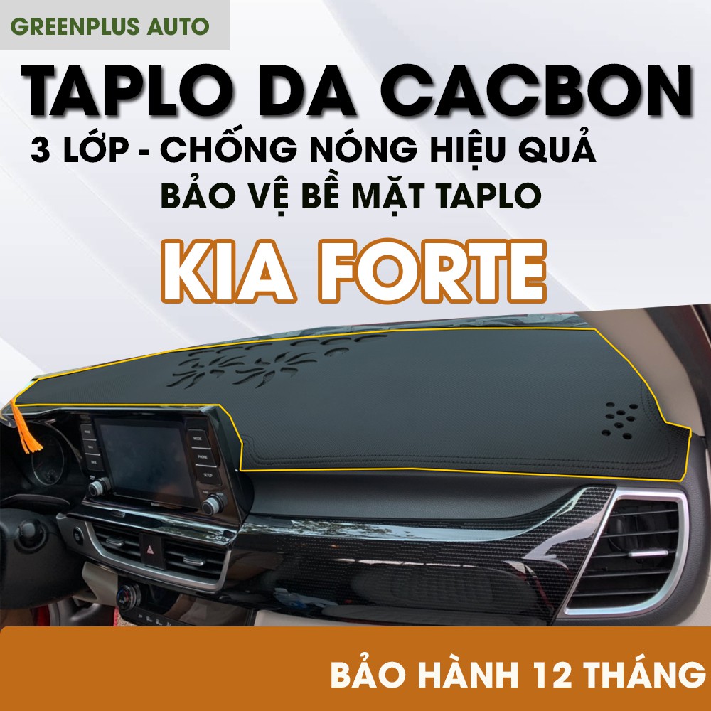 Thảm Taplo ô tô Kia Forte da vân Cacbon 3 lớp