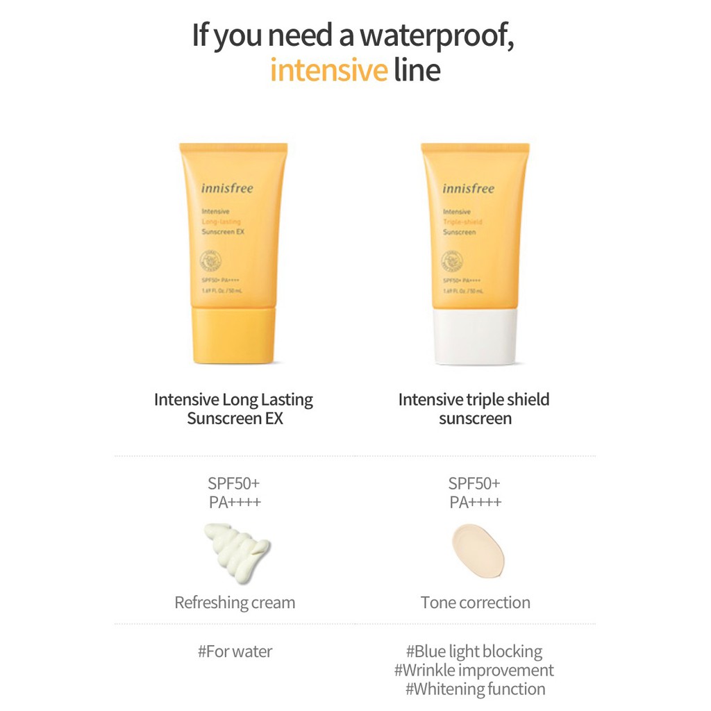 {Triple-shield} Kem chống nắng vật lý Innisfree Suncreen SPF50+ PA++++ 50ml