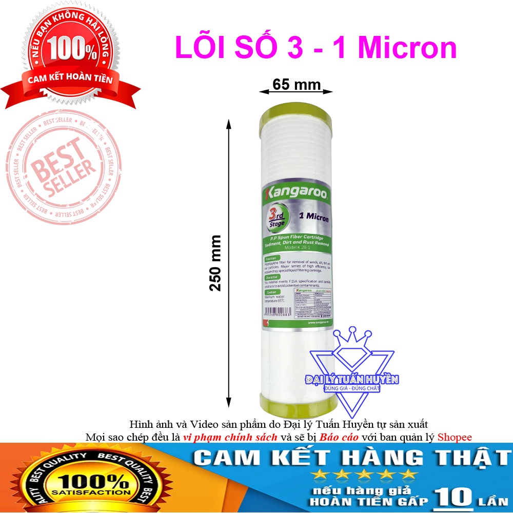 Bộ lõi lọc nước 123 Kangaroo chính hãng