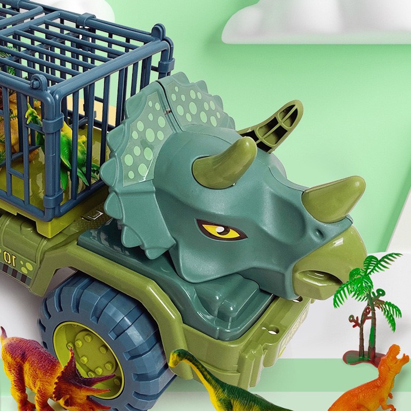 Xe chở khủng long Dino X, Đồ chơi xe ô tô khủng long chở thú chuyên dụng cỡ lớn trẻ em [Tặng bộ khủng long]