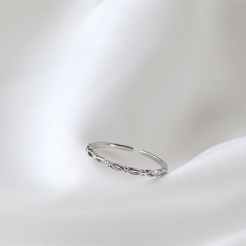 Nhẫn Hở Mạ Bạc 925 Kiểu Dáng Hình Học Thanh Lịch Thời Trang