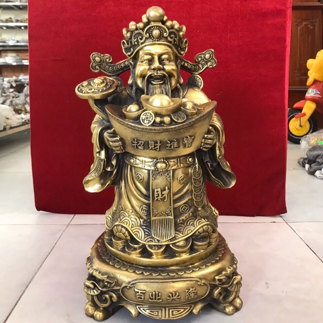 Tượng Thần Tài Vật Phẩm Phong Thuỷ Tài lộc Chiêu tài bằng đồng