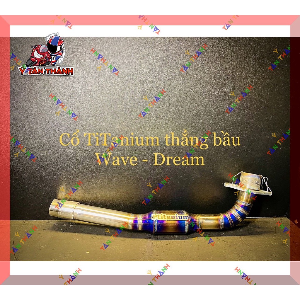Cổ pô titan có bầu hơi thẳng xe wave,dream 100 MS 34