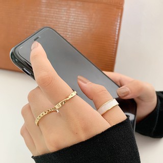 [3 Cái] Bộ Kết Hợp Mở Ngón Tay Nhẫn Nữ Thời Trang Nhật Bản Ánh Sáng Sang Trọng Niche Thiết Kế Ngón Tay Nhỏ Đuôi Nhẫn Nhẫn 0905-2