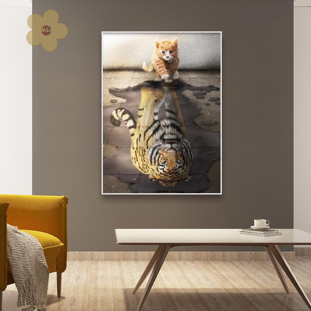 Tranh Đính Đá Giả Hình Con Hổ Kích Thước 50x40cm