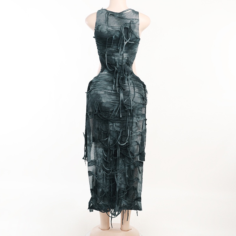 Đầm Sát Nách Cổ Tròn Thiết Kế Xẻ Tà Thời Trang Cá Tính Cho Nữ