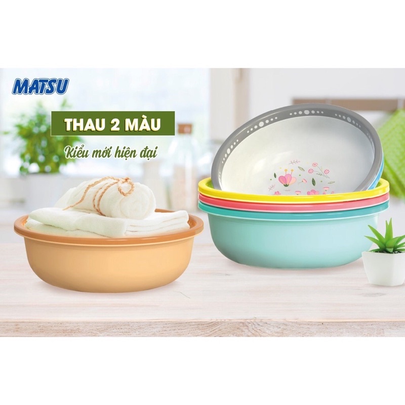 Thau nhựa 2 màu matsu duy Tân siêu bền