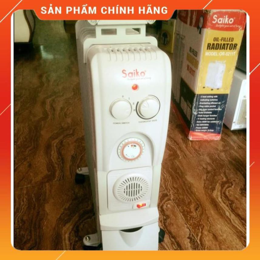 [ELHAB4 giảm tối đa 500K] Máy sưởi dầu SAIKO OR-5211T hãng phân phối