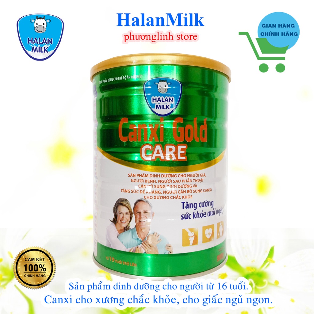 Sữa Canxi Gold Care - Halan Milk - 900gr - Date 4/2025- Cho xương chắc khỏe, cho giấc ngủ ngon