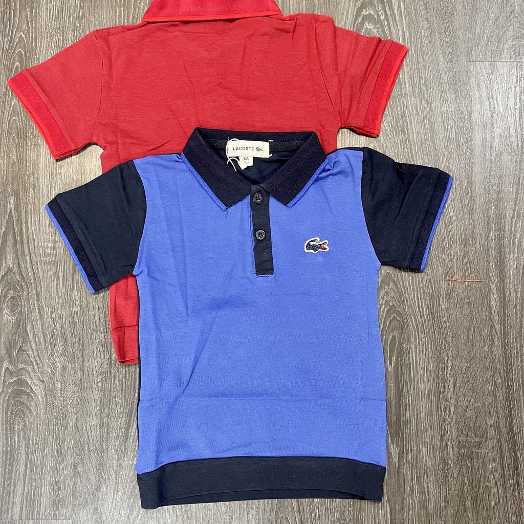 Áo cộc tay bé trai - Áo polo Lacoste chất cotton cho bé trai size 100-150