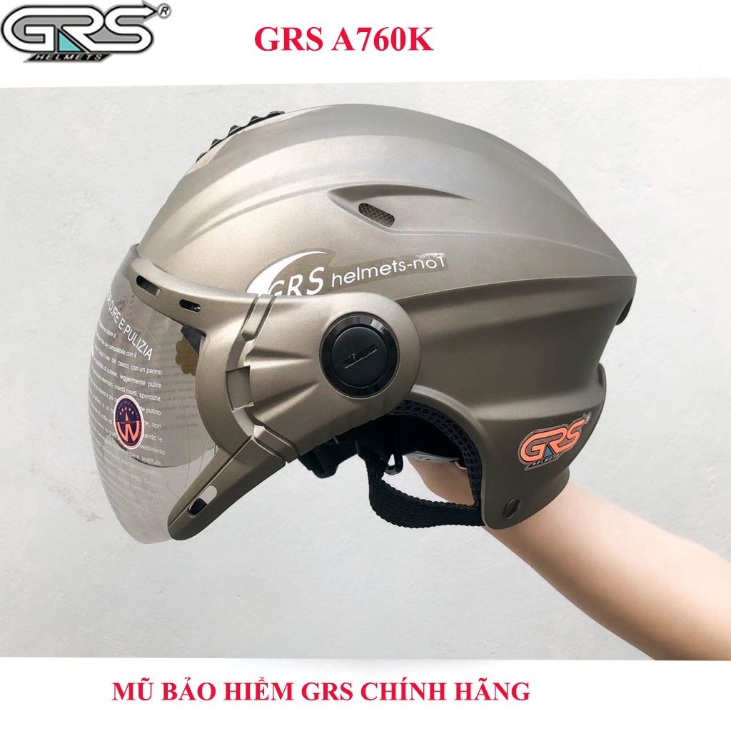 [Chính Hãng] Mũ bảo hiểm nửa đầu grs A760 kính