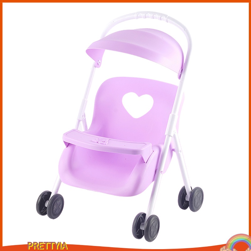 Xe đẩy em bé mini bằng nhựa xinh xắn cho búp bê