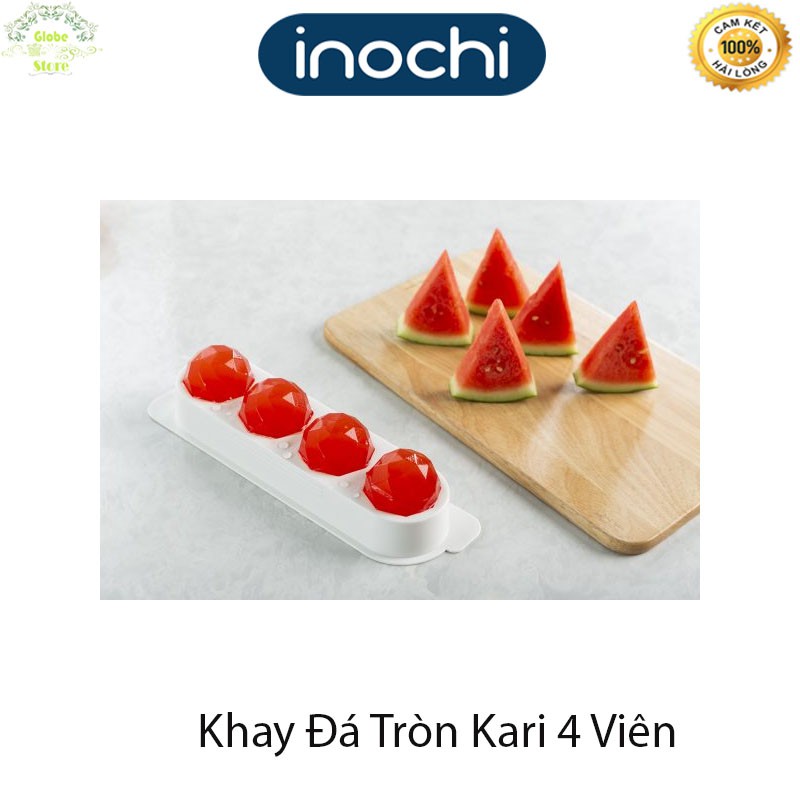 [ Đá Viên Tròn ] Khay Đá Tròn Nhựa Cao Cấp  4 Viên To Kari INOCHI