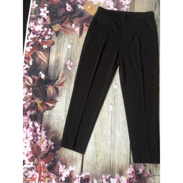 [Quần vải nữ] Quần Baggy nữ cạp chun sau vải sạn hàn co giãn, baggy nữ lưng cao công sở | BigBuy360 - bigbuy360.vn