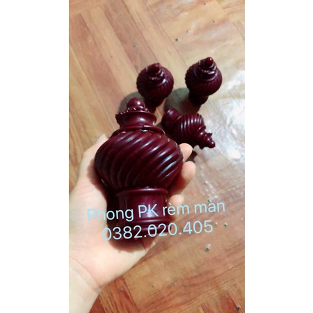 Đầu bịt sào rèm, đầu xoắn chụp thanh treo rèm, phụ kiện rèm
