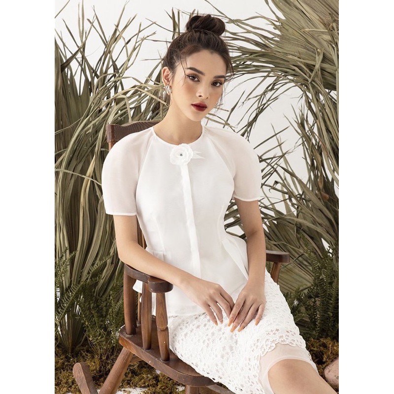 [Hàng Thiết Kế ] Áo sơ mi Thời Trang PP Cami top màu trắng AO0972 (có hoa cài như ảnh) | BigBuy360 - bigbuy360.vn