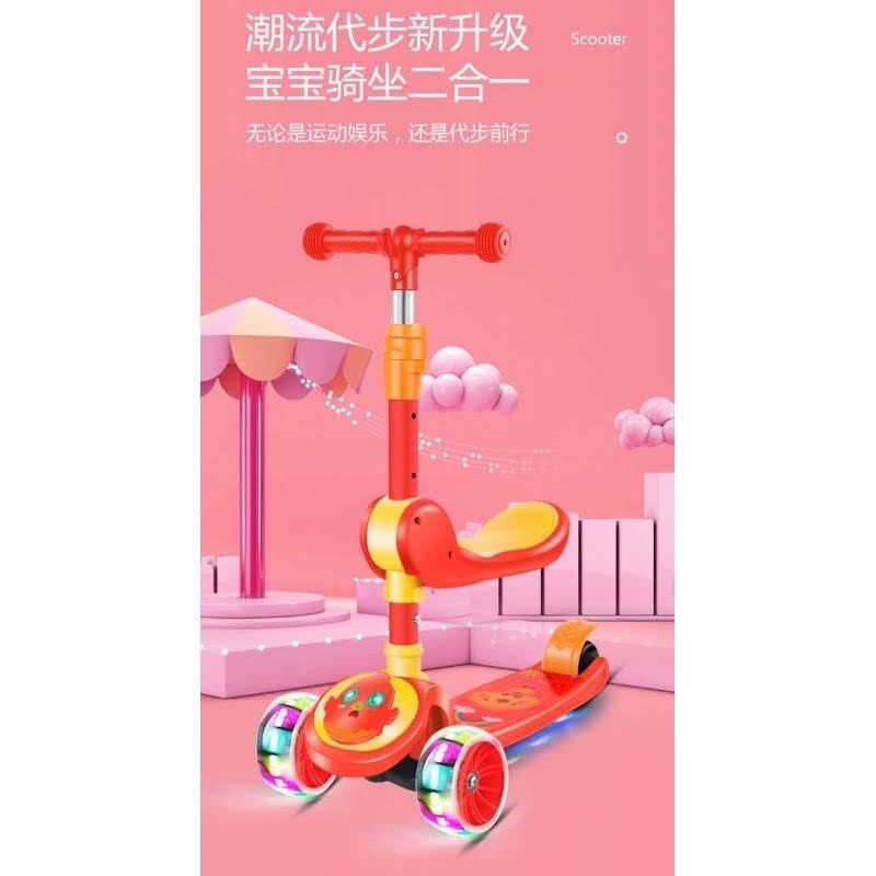 [CHÍNH HÃNG] [GIÁ SỈ] XE TRƯỢT SCOOTER 3in1 CAO CẤP  [Xe trượt kiêm chòi chân ba bánh, có nhạc, đèn]