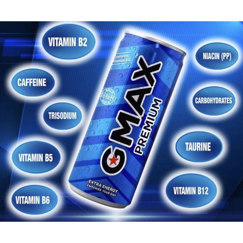 [1 lon] Nước tăng lực GMAX Premium 250ml