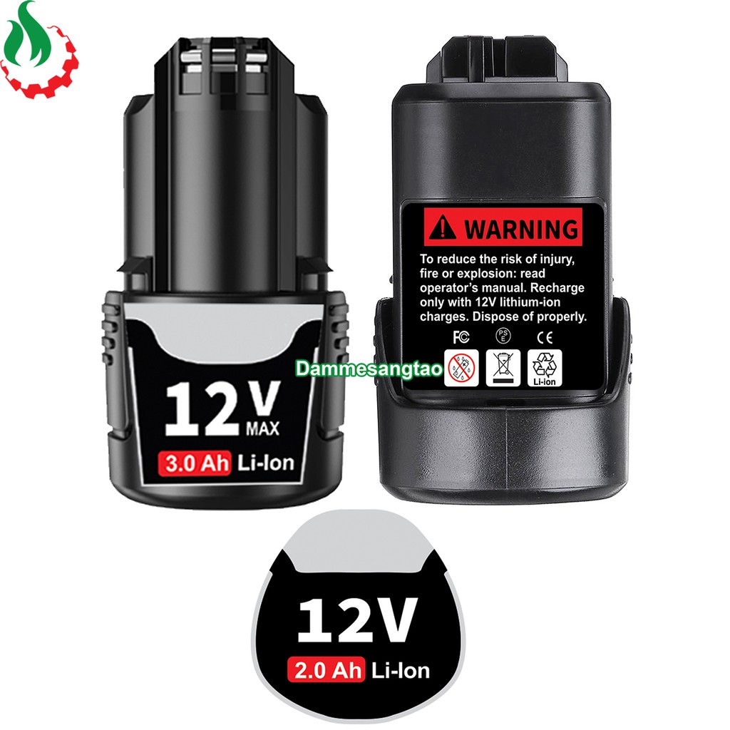 DMST Vỏ pin Bosch 10.8V 12V Li-ion 3.7V nhận sạc zin