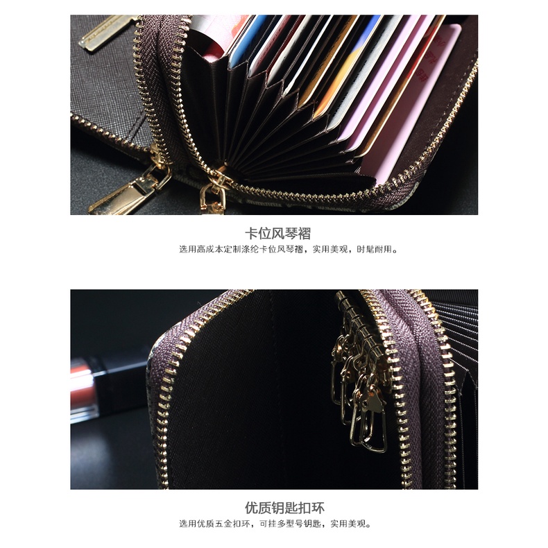 Ví Mini Đựng Thẻ / Chìa Khóa Có Dây Kéo Phong Cách Vintage Cho Nữ