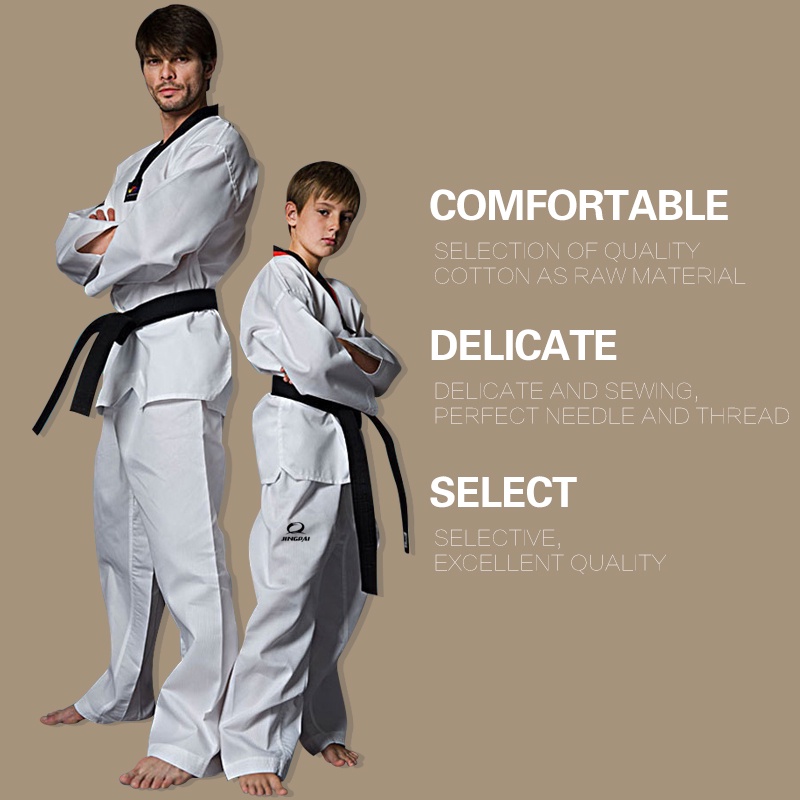 GINGPAI Quần Dài Tập Võ Thuật Taekwondo Mềm Mại Dài Tay Kích Thước 110cm-190cm