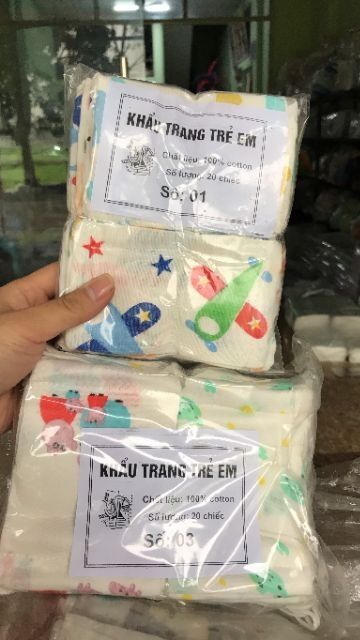 10 khẩu trang xô cho bé ( có size đến sơ sinh 3 tuổi )