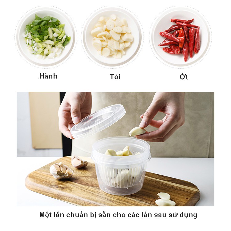 Hộp Đựng Bảo Quản Hành Lá Gừng Tỏi Ớt, Hộp Đựng Đa Dụng Nhỏ Gọn Tiện Lợi