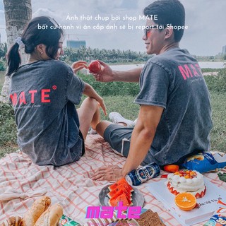 Áo thun wash loang unisex MATE - áo đôi