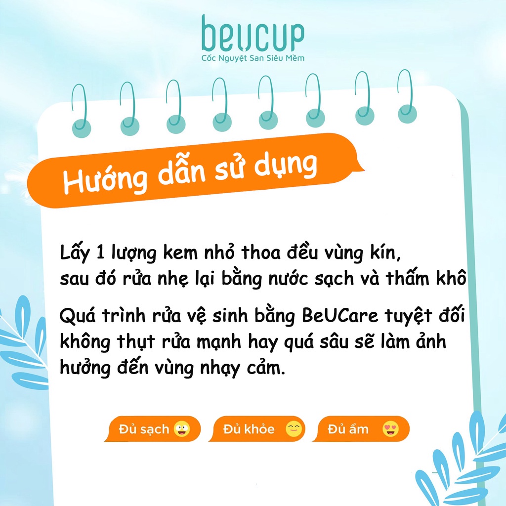 Dung dịch vệ sinh phụ nữ BEUCARE kháng khuẩn, dưỡng ẩm và trẻ hóa da và vệ sinh cốc nguyệt san 100ml MD-DD02