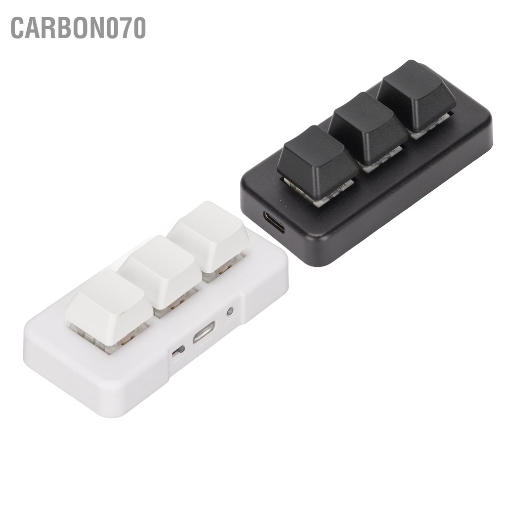 [Hàng Sẵn] Bàn phím cơ 3 phím chuyên nghiệp Đèn nền RGB USB Mini Cơ khí Lập trình được cho Máy tính【Carbon070】